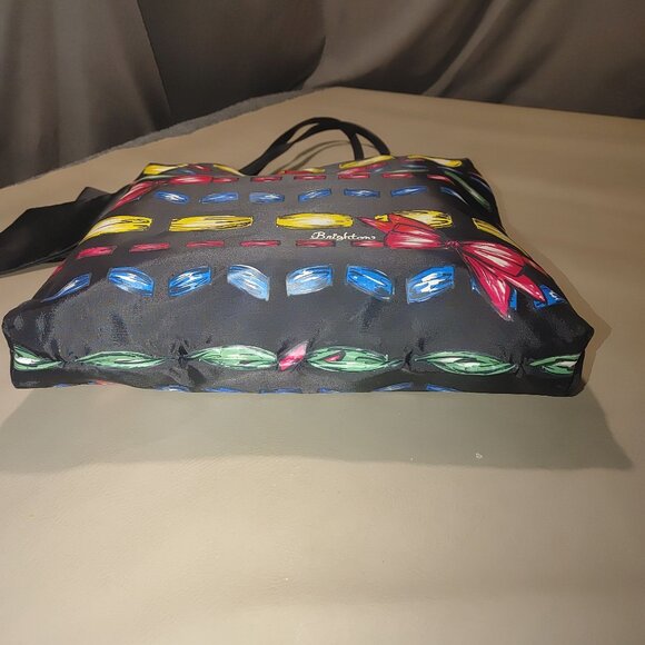 Brighton Multicolor Printed Tote Bag With Large Bow  Black Handles - Picture 6 of 9